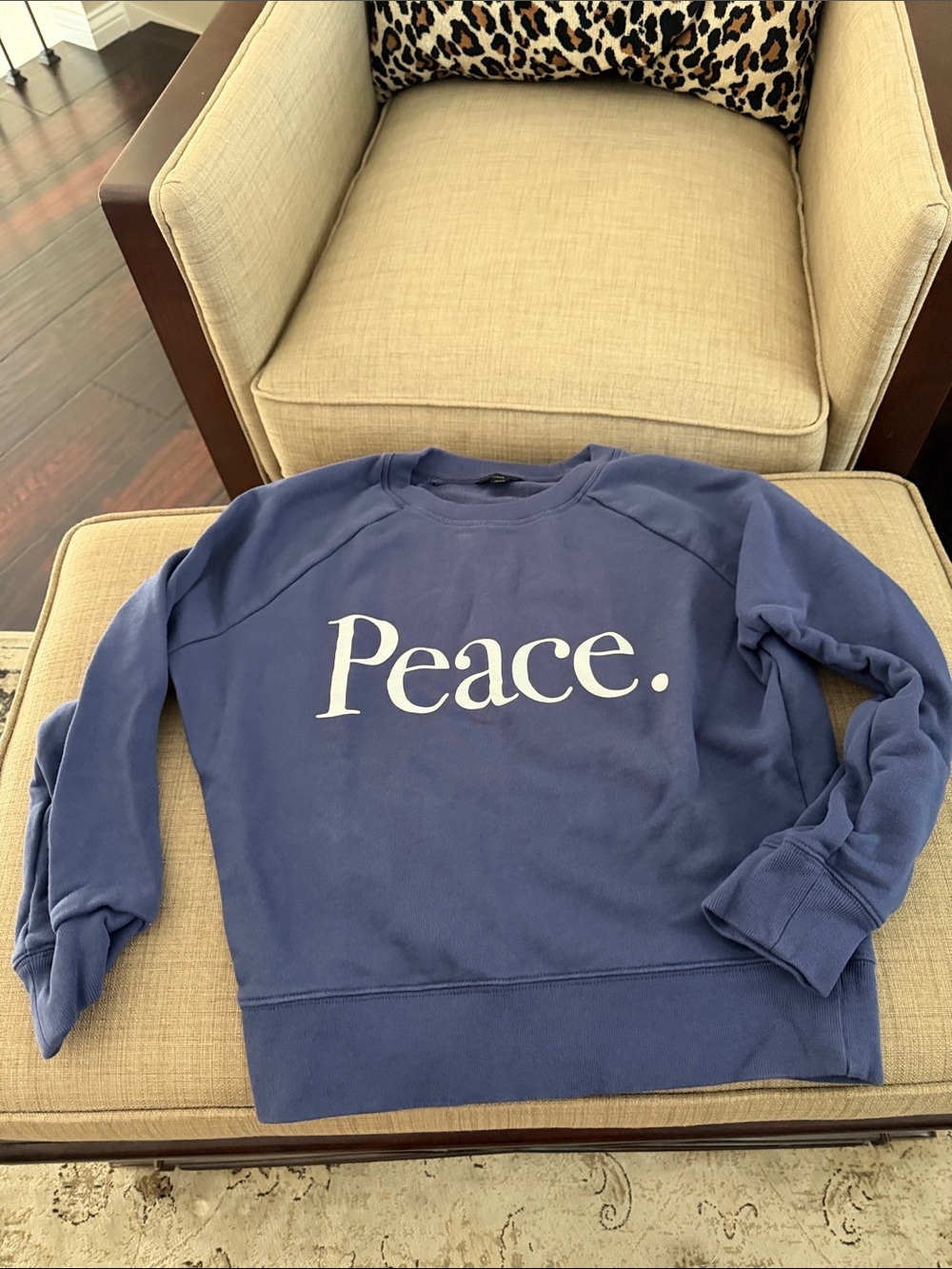 J. Crew Blue 'Peace.' Crewneck Sweatshirt